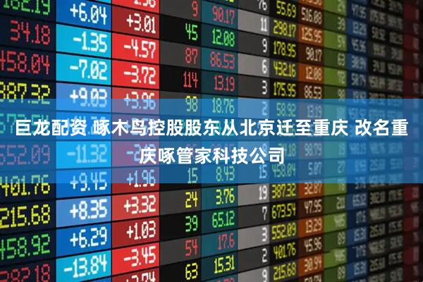 巨龙配资 啄木鸟控股股东从北京迁至重庆 改名重庆啄管家科技公司